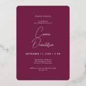 バモダンルミニマルグンディ写真50番誕生日 箔招待状 (裏面)