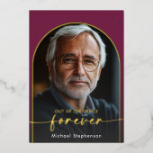 バモダンルミニマルグンディ退職パーティー 箔招待状 (正面)