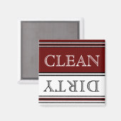 バモダンル無地のグンディ赤テンプレート、ホワイトスクリプト マグネット (正面/裏面)