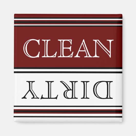 バモダンル無地のグンディ赤テンプレート、ホワイトスクリプト マグネット (正面)