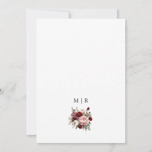 バモダンル素朴グンディ赤面フローラ保存日 招待状 (裏面)