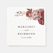 バモダンル素朴グンディ赤面結婚フローラ紙 スタンダードカクテルナプキン (正面)