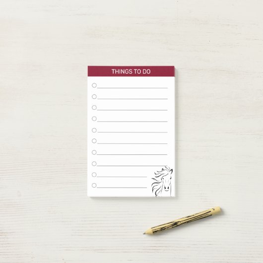 バモダンル芸術的ガンと白の馬 ポストイット (デスク上)