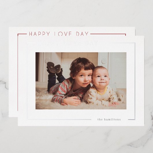 バモダンンエレガントタインフォトカード 箔シーズンカード (正面/裏面)