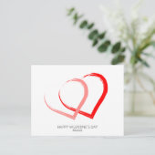 バモダンンタインズデイレッドピンクハートエレガント シーズンポストカード (スタンド正面)