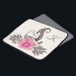 バモダンードアンドフローラダテモノグラムの ラップトップスリーブ<br><div class="desc">パステルモダンパテの背景に鳥と花のアート。エレガントモノグラム</div>
