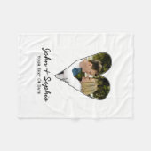 バモダン結婚ンタイン愛ハートカスタム写真 フリースブランケット (正面(横))