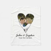 バモダン結婚ンタイン愛ハートカスタム写真 フリースブランケット (正面)