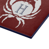 バモノグラムのルガンディネイビーブルーホワイトカニ航海の カッティングボード (角)