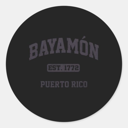 バヤマ³Nプエルトリコボリキュア国旗のアスレチックスタイル ラウンドシール (正面)