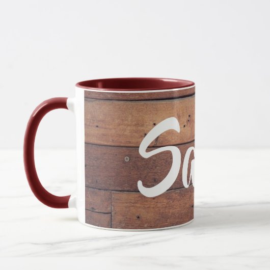 バユニークン素朴モノグラム名コーヒーマグ マグカップ (左)