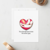 バユーモアのあるンタイン離婚パーソナライズされた ノートカード (正面/裏面インサイチュ)