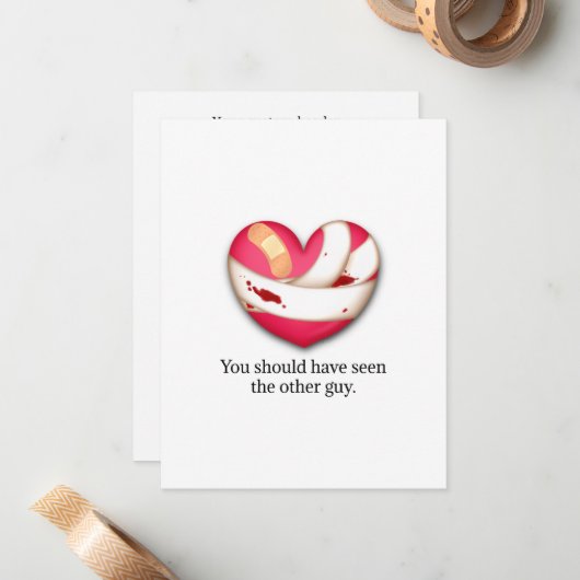 バユーモアのあるンタイン離婚パーソナライズされた ノートカード (正面/裏面インサイチュ)