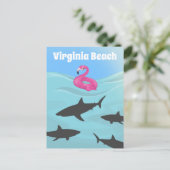 バユーモアのあるージニアビーチサメ ポストカード (スタンド正面)
