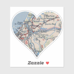 バヨンヌフランスヴィンテージの地図 シール