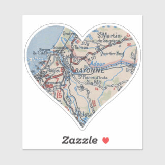 バヨンヌフランスヴィンテージの地図 シール