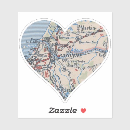 バヨンヌフランスヴィンテージの地図 シール (シート)