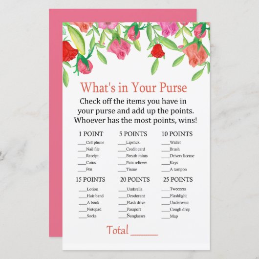 バラあなたの財布ゲームの中に何がある (正面/裏面)