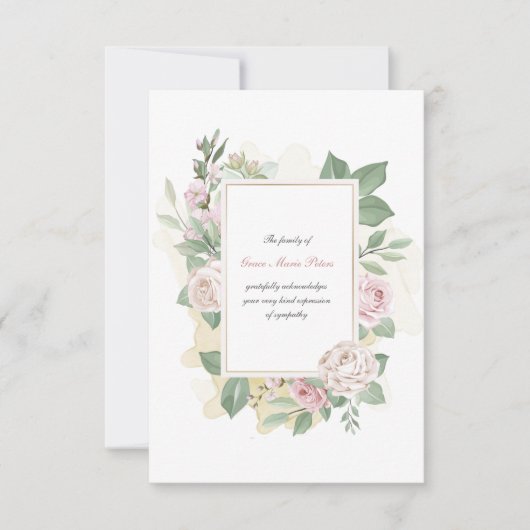 バラありがとうご同情のカード サンキューカード (正面)