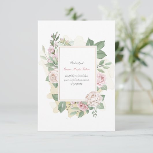 バラありがとうご同情のカード サンキューカード (スタンド正面)