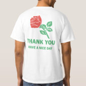 バラありがとう素敵な一日を Tシャツ (裏面)