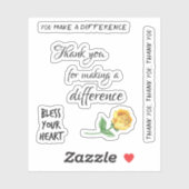 バラありがとう違いを作る引用文 シール (シート)