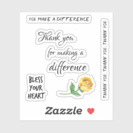 バラありがとう違いを作る引用文 シール