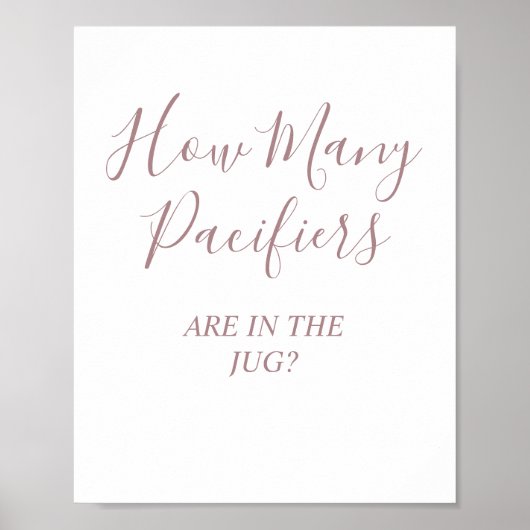 バラおしゃれ赤ちゃんシャワーゲーム台座看板 ポスター (正面)