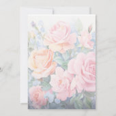 バラおむつラッフルチケットプレーンタイポグラフィ 招待状 (裏面)