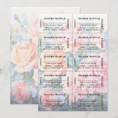 バラおむつラッフルチケットプレーンタイポグラフィ 招待状 (正面/裏面)
