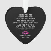 バラおもしろいは赤い詩ボーイフレンド別れの名前 オーナメント (裏面)