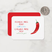 バラおもしろいは赤チリ詩バレンタインデー ノートカード (正面/裏面インサイチュ)