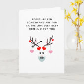 バラおもしろいは2021年の赤い詩のバレンタインデー カード (黄色い花)