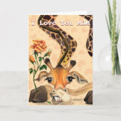 バラおもしろいマザーズデイカード付きキリン カード (正面)