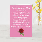 バラおもしろいロックダウンバレンタインデーのカード カード (黄色い花)