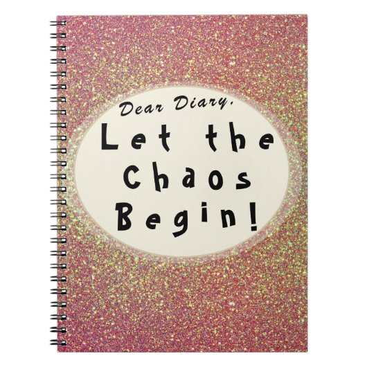 バラおもしろい金ゴールドキュートユーモアモダンタイポグラフィ ノートブック (正面)