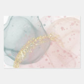 バラおよびグリーン包装紙シート ラッピングペーパーシート (正面3)