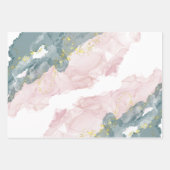 バラおよびグリーン包装紙シート ラッピングペーパーシート (正面2)