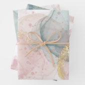 バラおよびグリーン包装紙シート ラッピングペーパーシート (インサイチュ)