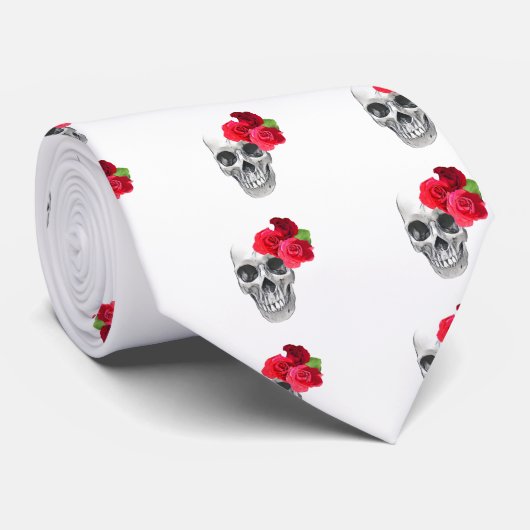 バラおよびスカル ネクタイ (ロール)