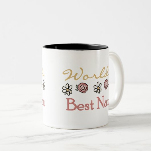 バラおよびデイジーの世界で最も最高のなナナ ツートーンマグカップ (正面右)