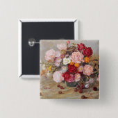 バラおよびデイジー 缶バッジ (正面&裏面)