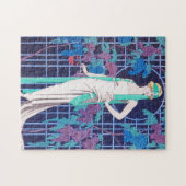 バラおよび夜アールデコ ジグソーパズル (横)