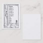 バラおよび日曜日のアールヌーボーの女性 名刺 (正面/裏面)