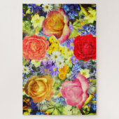 バラおよび春の花のジグソーパズル ジグソーパズル (縦)
