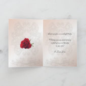 バラおよび葉が付いている第23記念日カード カード (内部)