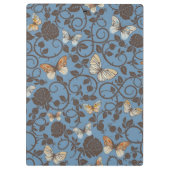 バラおよび蝶が付いているパターン クリップボード (裏面)