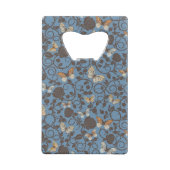 バラおよび蝶が付いているパターン クレジットカード栓抜き (裏面)