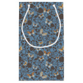 バラおよび蝶が付いているパターン スモールペーパーバッグ (裏面)