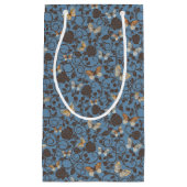 バラおよび蝶が付いているパターン スモールペーパーバッグ (正面)